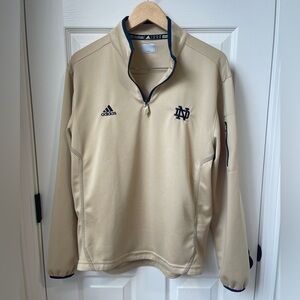 Gold adidas Notre Dame quarter zip